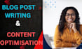 do SEO article writing  blog post writing  and content optimization
