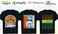 do custom retro vintage graphic t shirt designs for pod