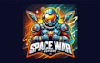do creative space war mascot logo with express delivery