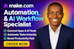setup make com make com automation make com expert n8n ai agent claude code ghl