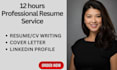 write a professional ats resume cover letter and linkedin profile