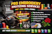 digitize image for embroidery digitizing design in dst in 1 hour
