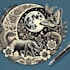 design custom flash tattoo in woodblock style