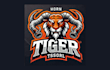 design creative horn tiger mascot logo within two days