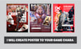 design pop style anime and game poster