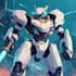 custom futuristic mecha robot character illustration art