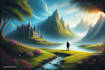 create a fantasy landscape, background, environment scene