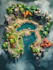 draw a fantasy map illustration