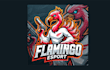 do creative flamingo mascot logo with free source file