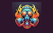 make gradient gas mask mascot logo with unlimited revisions