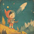 vintage illustration, poster design, cartoon character