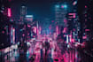 make sci fi , cyberpunk, fantasy science fiction city