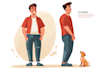 create flat vector illustration or cartoon character