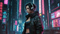 do a cyberpunk anime art