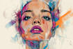 draw illustration expressionism portrait, abstract art