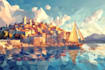 do polygonal art low poly illustration