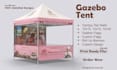 do custom canopy tents, feather flags, table clothes for your events