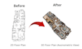 make your autocad 2d floor plan into 3d floor plan