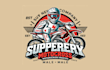 create a bold and dynamic super motocross mascot logo design