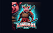 design awesome samurai pig mascot logo with express delivery