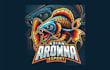 make unique asian arowana mascot logo with creative concepts
