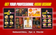 design amazing editable food restaurant menu