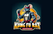 make creative kungfu rat mascot logo with express delivery