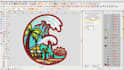 design embroidery digitizing logo into dst emb pes files