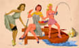 create a vintage pinup girl illustration