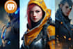 illustrate sci fi and 2d character concept art