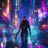 do cyberpunk futuristic city art