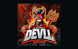 do smiling devil cartoon, and character mascot logo with unique concepts