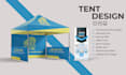 design  tent, canopy tent, table cover and flag