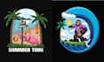 create skull mascot beach summer logo