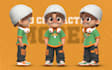 do stylized 3d character modeling for animation or game with blender and zbrush