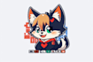 design logo with cute anime mascot