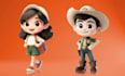 design cute 3d animal character model, 3d mascot, 3d toy in cartoon style