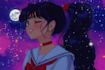 create your character into a retro 90s sailor moon scene style