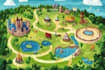 draw beautiful map in vector illustration