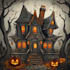 draw halloween house illustration