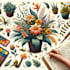 illustrate animal or botanical linocut