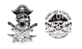 create hand drawn skull pirate logo