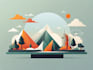 create flat minimalist vector illustrations