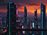 do cyberpunk futuristic city art