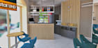 renovate restaurant interior, cafeteria render,3d store front design,bar, lounge
