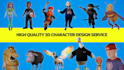 create premium 3d cartoon character design