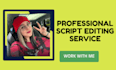 be script editor, format screenplay, proofread movie script, film script, pilot