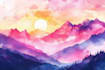 draw a watercolor landscape illustration