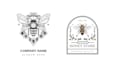 make hand drawn honey bee logo