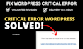 fix critical error on wordpress website